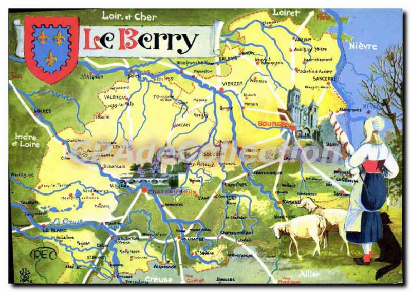 Postcard Modern Loir et Cher Berry Loiret Indre et Loire Nievre