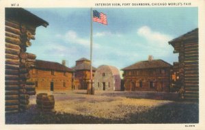 1933 Chicago World's Fair Century of Progress Fort Dearborn Interior Postcard