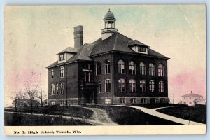 Tomah Wisconsin Postcard High School Exterior View Building 1910 Antique Vintage