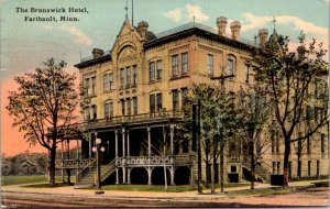 Postcard The Brunswick Hotel in Faribault, Minnesota