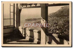 Old Postcard Principality of Monaco and the tet ede dog seen from Vistaero