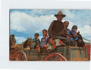 Postcard Navajo American Indian Family