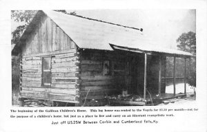 Galilean Childrens Home Log House, real photo Corbin KY