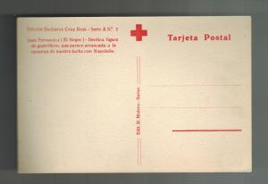 Mint Spain Civil War Postcard Red Cross Juan Fernandez El Negus