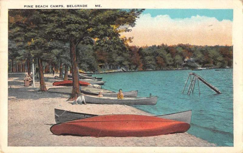 Belgrade Maine Pine Beach Camps Scenic View Vintage Postcard JA4741406