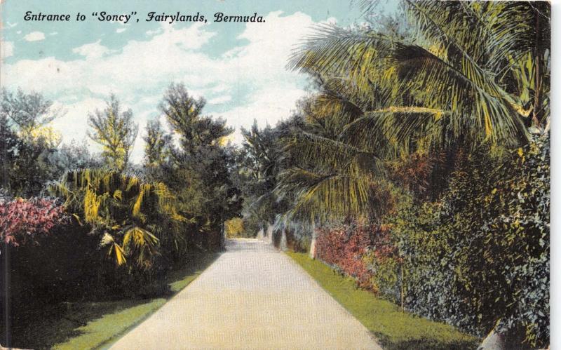 BERMUDA~ENTRANCE TO SONCY~FAIRYLANDS~PHOENIX DRUG #78 PUBL POSTCARD c1914