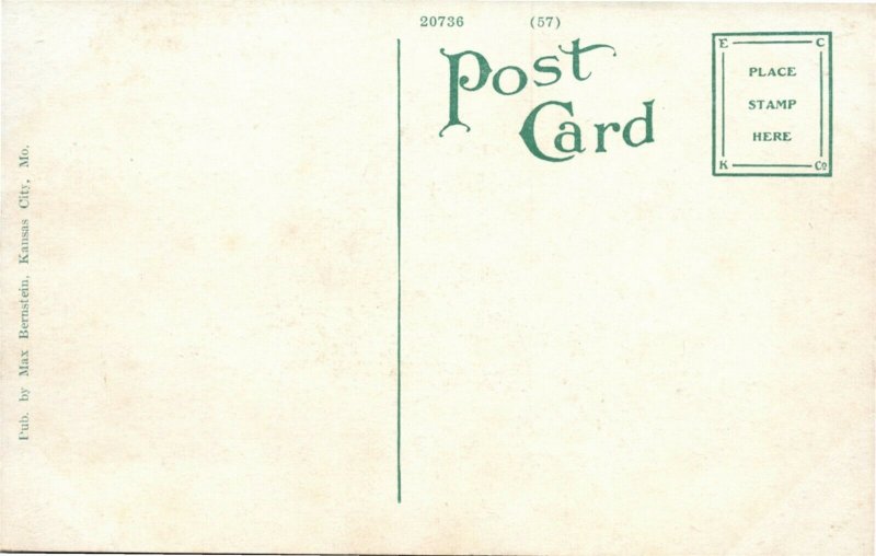 Postcard MO Kansas City Bird's Eye of Grand Ave. Looking North ~1910 H4