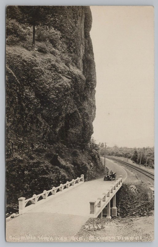 Real Photo Postcard~Columbia Hwy Crossing Cliffs~RPPC 