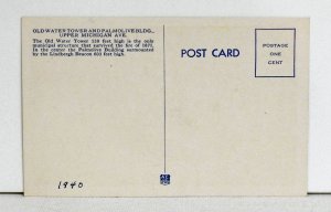 Old Water Tower and Palmolive Bldg.  by Night, Chicago - Postcard