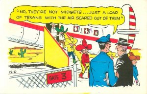 Laff Gram, Not Midgets, Scared Texans Humorous Postcard 1978 Postmark