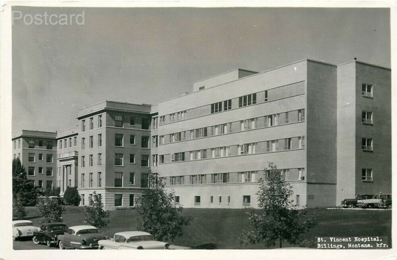 MT, Billings, Montana, Saint Vincent Hospital, 1950's Cars, Roshen Photo's, RPPC