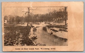 Postcard Wyoming Iowa c1905 Scene on Bear Creek Jones County UDB Unused