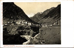 Switzerland Gotthardbahn Göschenen Der Dammagletscher Vintage Postcard 09.80