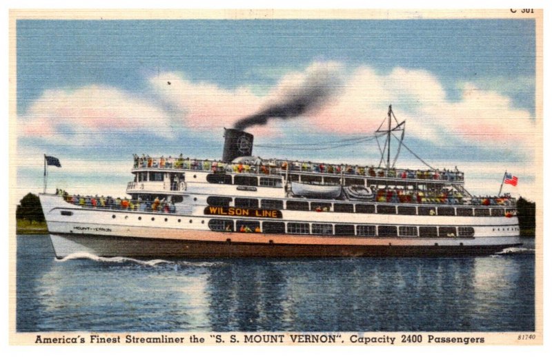 Streamliner   S S Mount Vernon Washington D C
