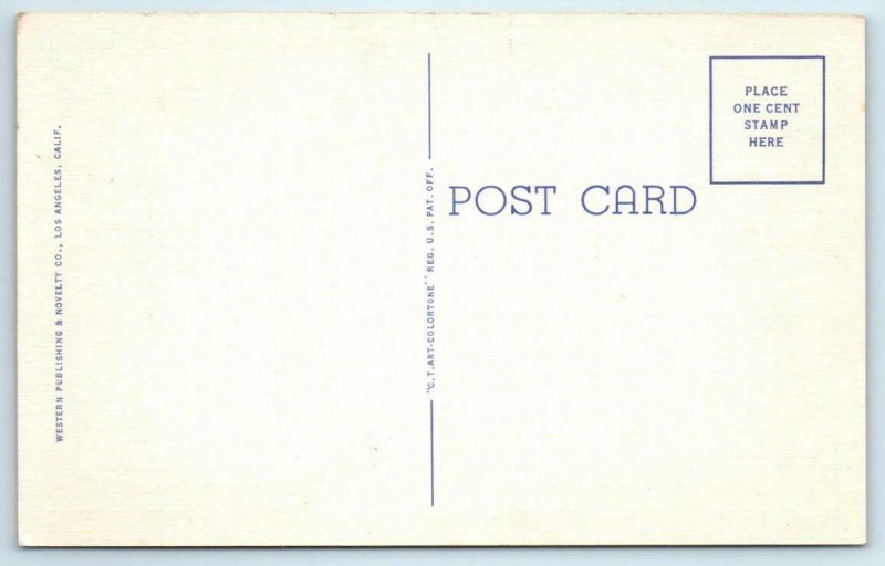 3 Large Letter Linen Postcards LONG BEACH CALIFORNIA CA  ca 1940s