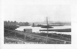 real photo maquoketa river  manchester iowa Antique Postcard L3211