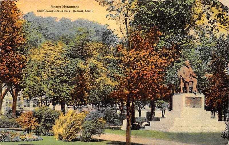 Pingree Monument and Grand Circus Park Erected in 1904 Detroit MI 