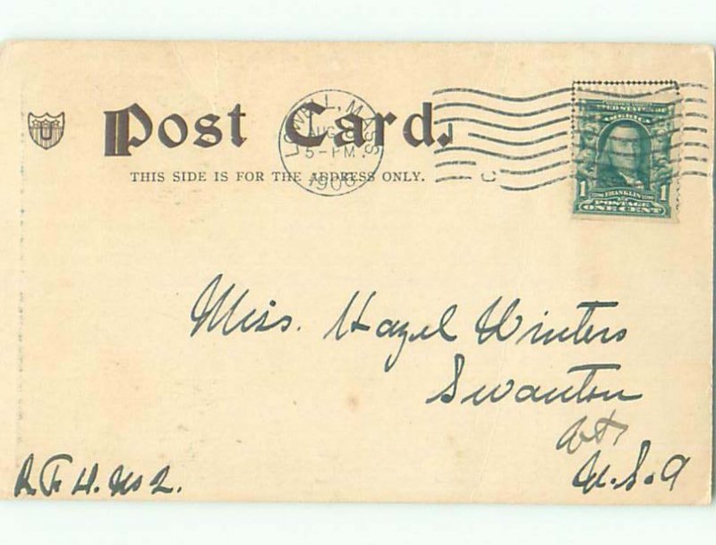 Pre-1907 signed SUMMER - CUTE GIRL IN SUNHAT HAS PALIN SHOVEL AT THE BEACH J3715