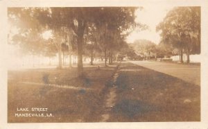 RPPC LAKE STREET MANDEVILLE LOUISIANA REAL PHOTO POSTCARD  (c. 1940s)