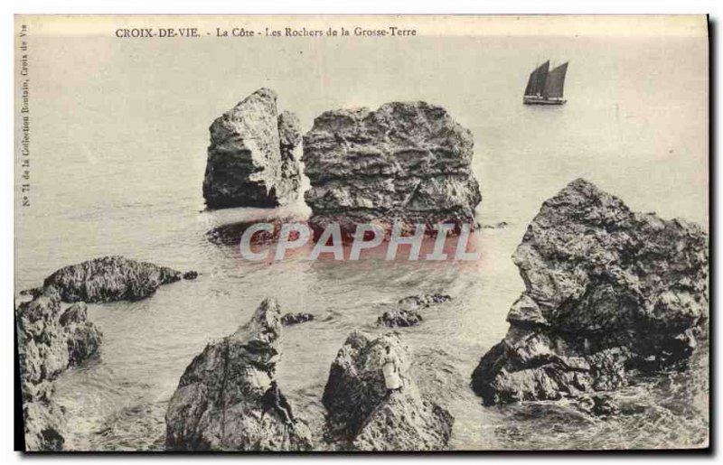 Postcard Life Croix Old La Cote Les Rochers Grosse Earth