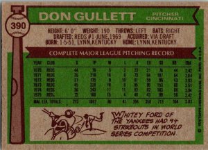 1976 Topps Football Card Don Gullett Cincinnati Reds sk13546