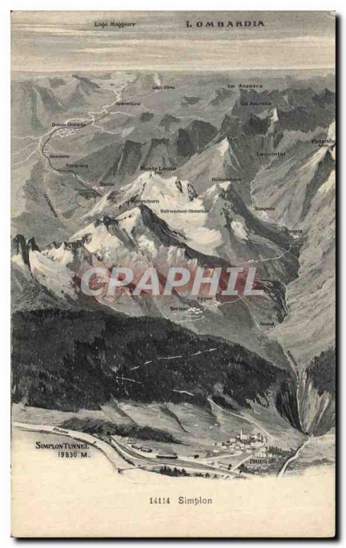 Old Postcard Simplon Switzerland