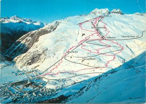 Postcard Europe Switzerland Andermatt Skilift and ski slopes 