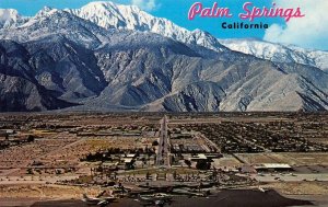 PALM SPRINGS, CA Aerial View Mt. San Jacinto Airport c1950s Vintage Postcard