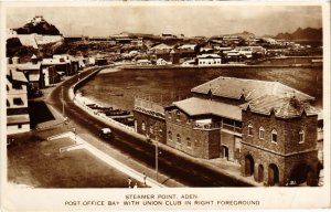 PC ADEN STEAMER POINT POST OFFICE BAY REAL PHOTO YEMEN (a31481)