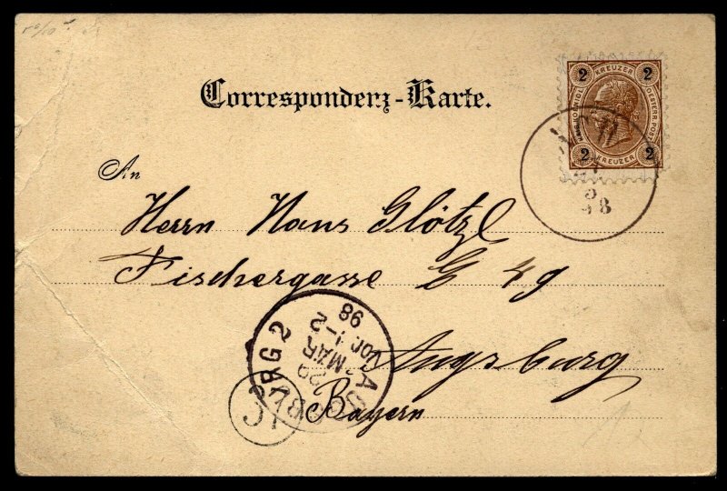 Austria 1898 Card Oberosterrich to Augsburg Bavaria 