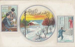 Best Wishes Woman Receiving Telegram