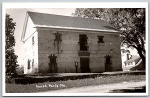 South Paris Maine 1950s Modern RPPC Real Photo Postcard Old Jail