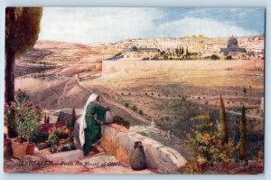 Jerusalem Israel Postcard From the Mount of Olives c1910 Oilette Tuck Art