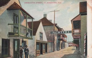 PAINTERS SIGN CHARLOTTE STREET ST. AUGUSTINE FLORIDA POSTCARD (c. 1905)