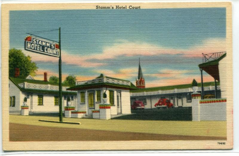 Stamm's Hotel Court Motel Hopkinsville Kentucky linen postcard