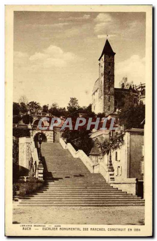 Old Postcard Monumental Staircase Auch