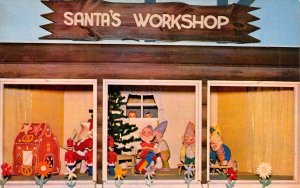 Santa's Village Workshop Jefferson NH Puppet Show 60s Christmas Vintage Postcard