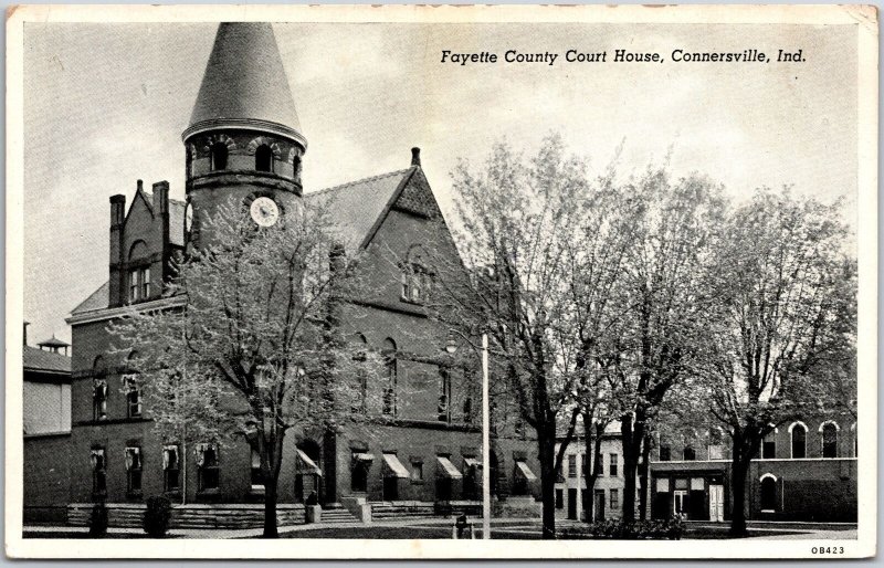 Connersville Indiana IND, Fayette County Court House Building, Vintage Postcard