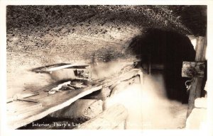 RPPC THARP'S LOG Interior View Sequoia National Park, California c1940s Postcard