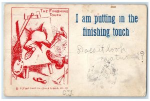 1907 The Finishing Touch Painter Paint Havana Illinois IL Antique Postcard