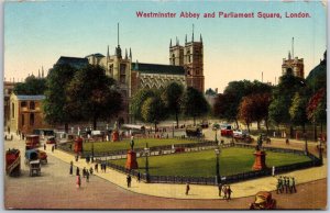 1931 Westminster Abbey And Parliament Square London England Posted Postcard