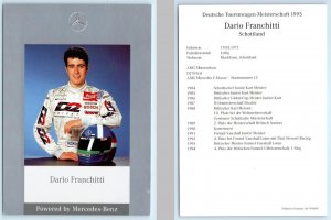 Race Car Driver DARIO FRANCHITTI ~ MERCEDES BENZ 1995 Indy Car  4x6 Fact Card