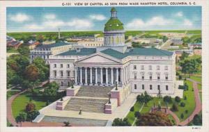 South Carolina View of Capitol Seen From Wade Hampton Hotel