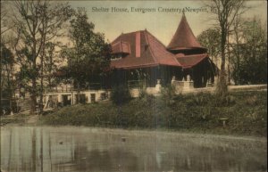 Newport KY Shelter House Evergreen Cemetery c1910 Postcard