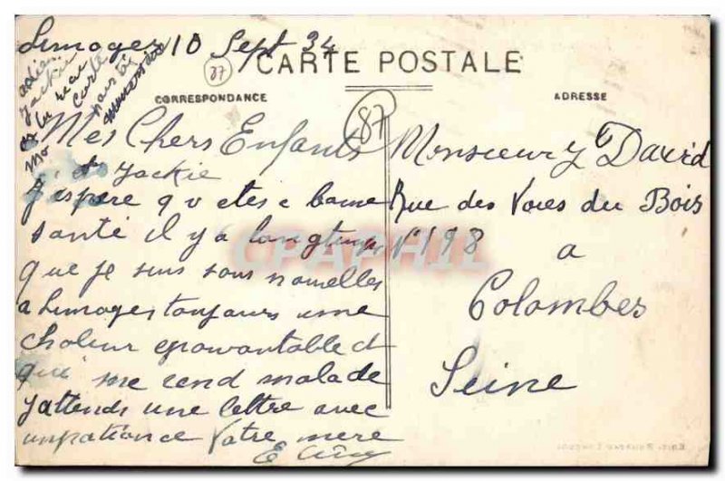 Old Postcard surroundings Limoges Chateau de Bort