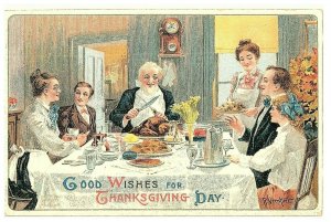 Good Wishes for Thanksgiving Day Family Dinner Artist R. Veentliet