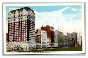 Vintage 1920's Postcard Michigan Avenue Blackstone Hotel Chicago Illinois