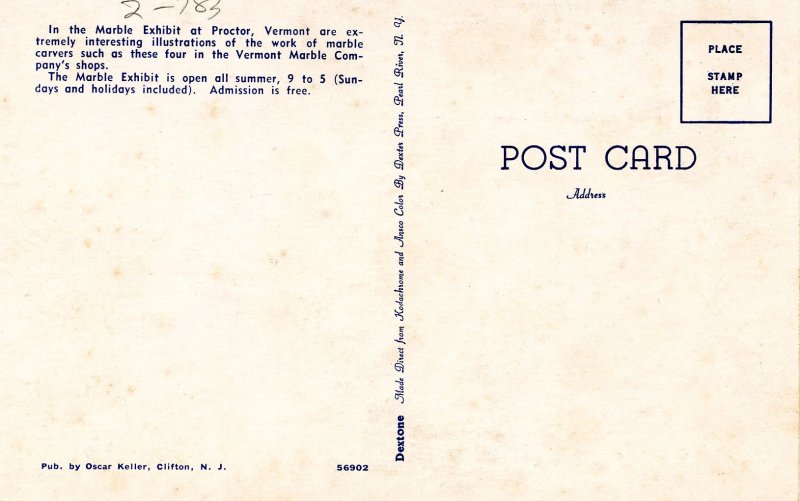 Stone Carvers - Vermont Marble Co., Proctor, VT