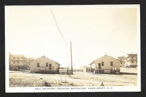 35th Infantry Training Battalion Camp Croft SC RPPC Used 1942