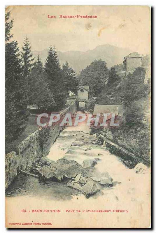 CPA Les Basees Pyrenees Eaux Bonnes Pont de l'Etablissement Ortheiq 